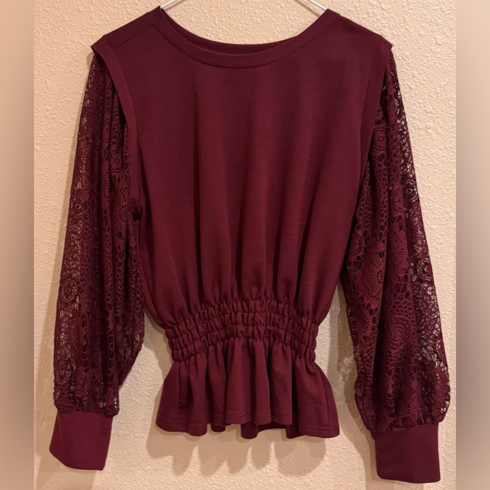 WILLOW & ROOT KNIT PEPLUM TOP